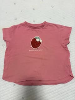 アプレレクール　いちごワッペン Tシャツ ピンク 100のサムネイル