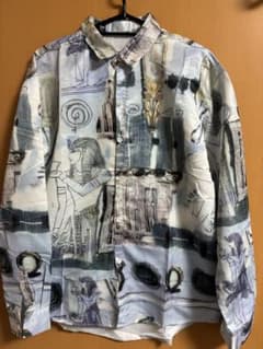 エジプト風アートプリント長袖シャツのサムネイル