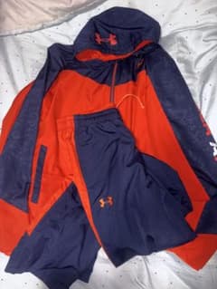 ☆UNDER ARMOUR ジャージ 上下セット ネイビー×オレンジ LG☆