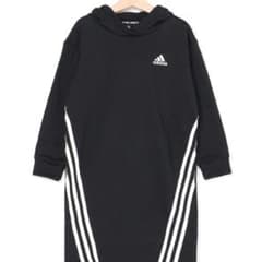 新品！adidas アディダス パーカーワンピース  三本ライン 150のサムネイル