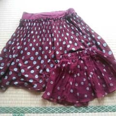 1400円→1300円 親子ペア風 赤ドットスカートのサムネイル