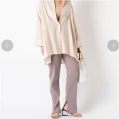 yuu様専用  kastane  フレアリブレギンスパンツ  ピンクベージュのサムネイル