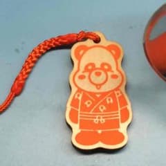 AAA 木札 ストラップ 橙のサムネイル