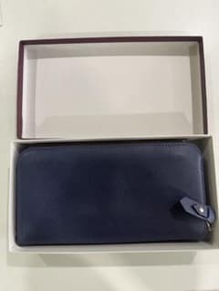 値下げ！Piccino 長財布 ネイビー（エルメスと同じ革使用） - メルカリ