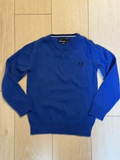 FredPerry 青 Vネック 綿セーター(薄手) 95cmのサムネイル