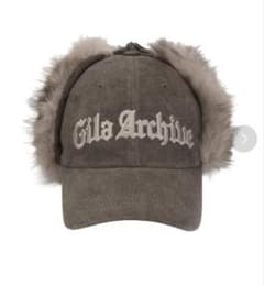 GILAARCHIVE ファーロゴキャップ BROWN