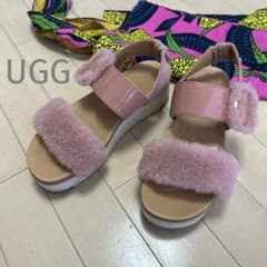 UGG 厚底 サンダル ファー 24cm - メルカリ