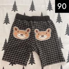 ズーミック★ブラック　チェック　ハーフパンツ★90のサムネイル