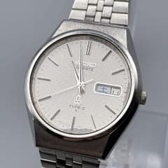 電池交換済/稼働品】SEIKO タイプⅡ 7546-8070 格子柄文字盤 - メルカリ