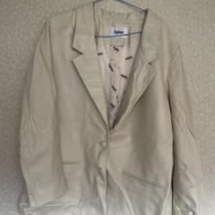 epine logo lining leather jacket ivory