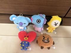 BT21 봉제인형 키홀더 5개 세트