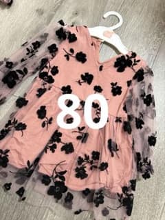 シースルー ピンクドレス フォーマル 結婚式 80サイズのサムネイル