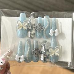 韓国ネイル ブルーネイル ネイルチップのサムネイル