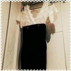 ねこなめさん専用！！レース使用 バイカラー ワンピースのサムネイル