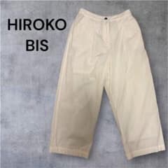 クリーニング済 ヒロコビス コットン ストレッチ ワイドパンツ 白 11 Lのサムネイル