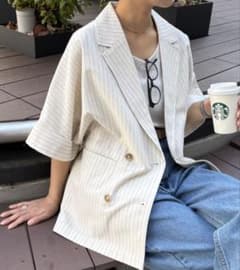 CIAOPANIC TYPY リネン混ゆったり半袖ジャケットのサムネイル
