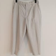 GU リネンライク センタープレス ワイドパンツ オフホワイトのサムネイル