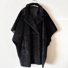 美品】AMERI アメリ リバーシブル ボアポンチョコート 黒 - メルカリ