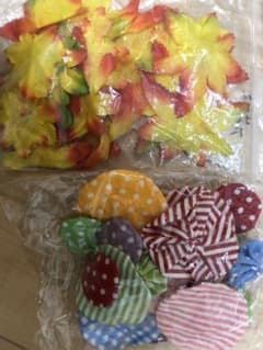 手芸　紅葉　ドット柄のサムネイル