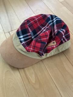 キッズ チェック柄 ワークキャップ 58cm