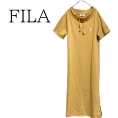 [필라 / FILA] 롱 원피스 반소매 사이즈 M 라이트 베이지 느긋하게