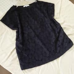 m.f.editorial white label レースカットソー ブラックのサムネイル
