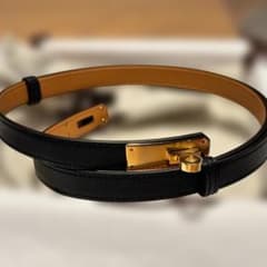 全新未使用 HERMÈS エルメス ケリーベルト ブラック ゴールド金具 W刻印のサムネイル