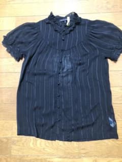 【美品】BANANA REPUBLIC 黒フリルブラウスのサムネイル