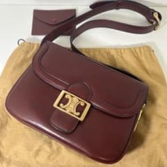 極美品】 CELINE セリーヌ ショルダーバッグ トリオンフ金具 ボルドー