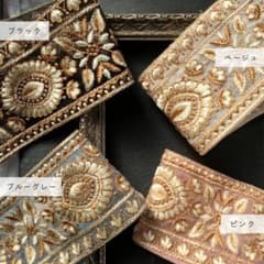 インド刺繍リボン ミニ巾着ポーチのサムネイル