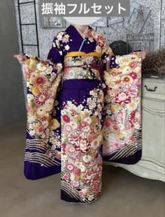 振袖着物やまとフルセット濃いめ紫 振袖フルセット 小物セット 成人式 紫 きものやまと - メルカリ