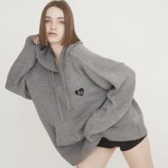 épine エピヌ knit hoodie グレー ニットパーカー - メルカリ