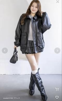 cleer フェイクレザー ジャケット ブラックのサムネイル