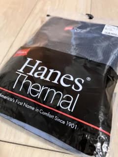 Thumbnail of Hanes ヘインズ サーマル クルーネックTシャツ ワッフル L 新品 黒