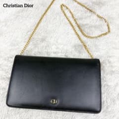 Christian Dior ショルダーバッグ チェーン がま口 レザー