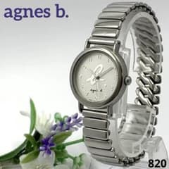 電池交換済】820 蛇腹ベルト agnes b アニエスベー レディース腕時計