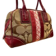 COACH 10540 シグネチャー ミニボストン ハンドバッグ ワンショルダー 