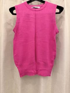 ZARA ノースリーブ ニット ピンク Sのサムネイル