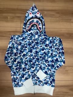 【美品】A BATHING APE シャークパーカー 迷彩 L WGM カモフラ