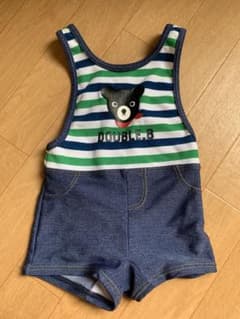 【定価8000円】DOUBLE.B ベビー水着 男の子 ボーダー デニム風のサムネイル