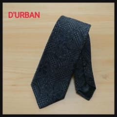 D'urban　チェックタイ　イタリア製　使いやすいネイビーのサムネイル