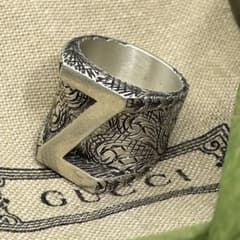 グッチ GUCCI アラベスク アルファベット『Z』 925リング - メルカリ