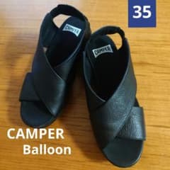 美品 CAMPER Balloon ブラックサンダル 35のサムネイル