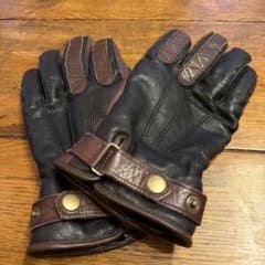 TAKAI バイク用レザーグローブ 黒茶のサムネイル