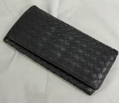 BOTTEGA VENETAイントレチャート長財布ブラック レザーのサムネイル
