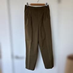 グローバルワーク ウツクシルエットDRYテーパードパンツ M オリーブのサムネイル