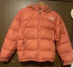 The North Faceフード付きダウンジャケットピンクオレンジ150
