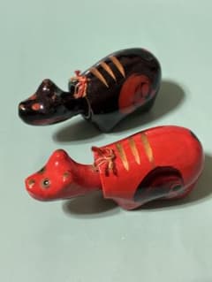 赤べこ 黒べこ 首振り 2体セット 郷土玩具のサムネイル