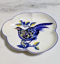 値下げ！ロイヤルコペンハーゲン 皿 鉢 手描き鳥図 希少品 ブルー