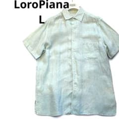 LoroPianaロロピアーナL】リネン麻半袖シャツライトグリーン - メルカリ